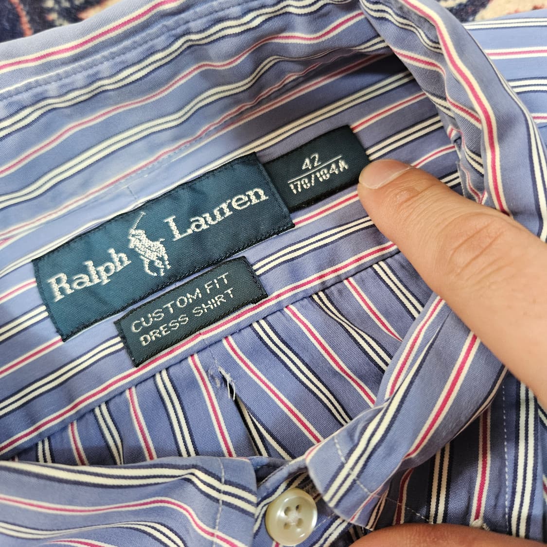 폴로랄프로렌 빈티지 버튼다운 퍼플 스트라이프 셔츠 상품이미지5