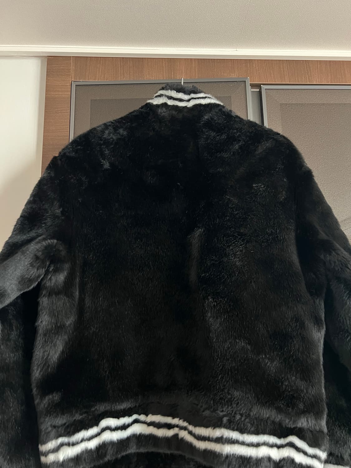 슈프림 포우 퍼 바시티 자켓 블랙 라지 상품이미지3