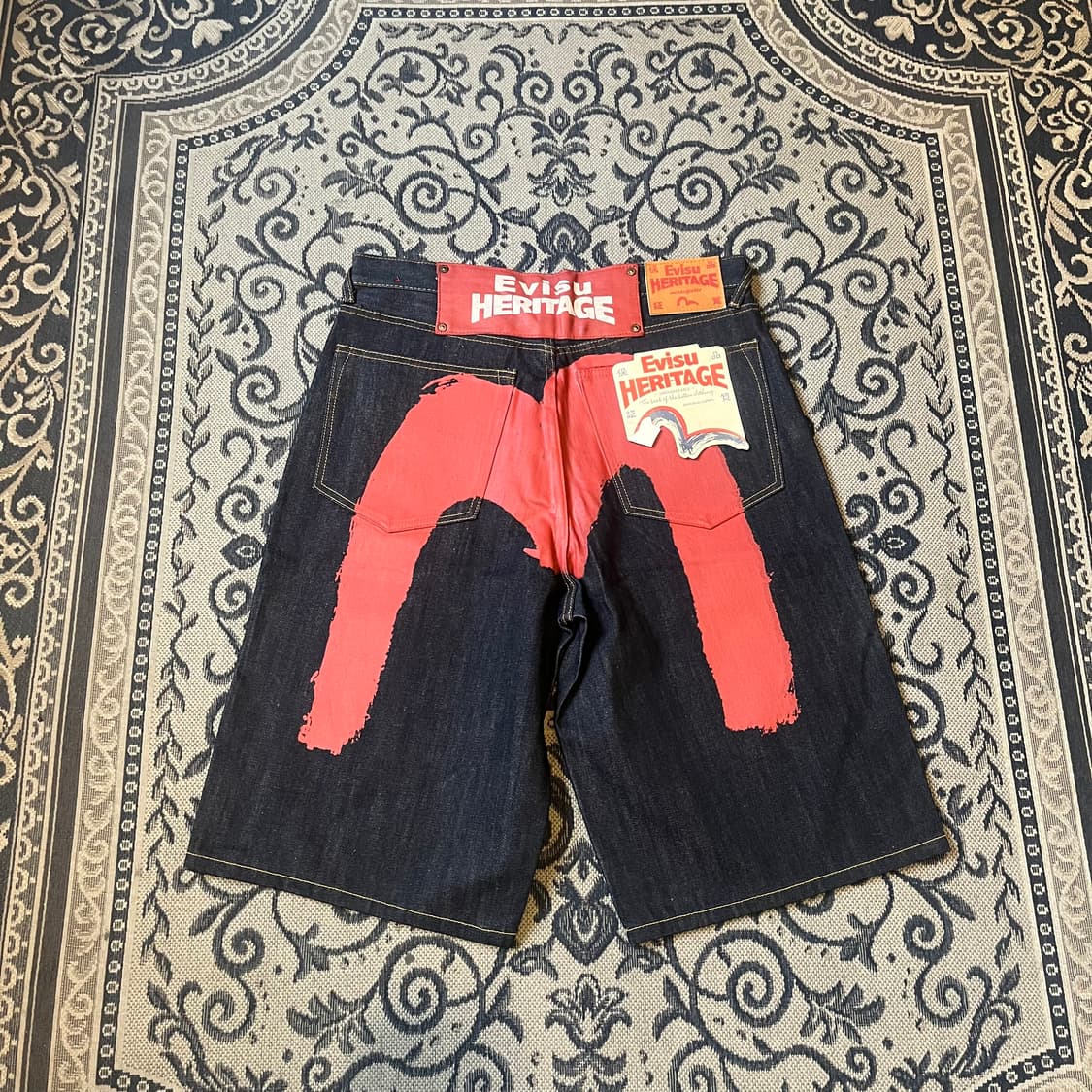 34 에비수 헤리티지 다이콕 빅 로고 데님 반바지/W2376 상품이미지1