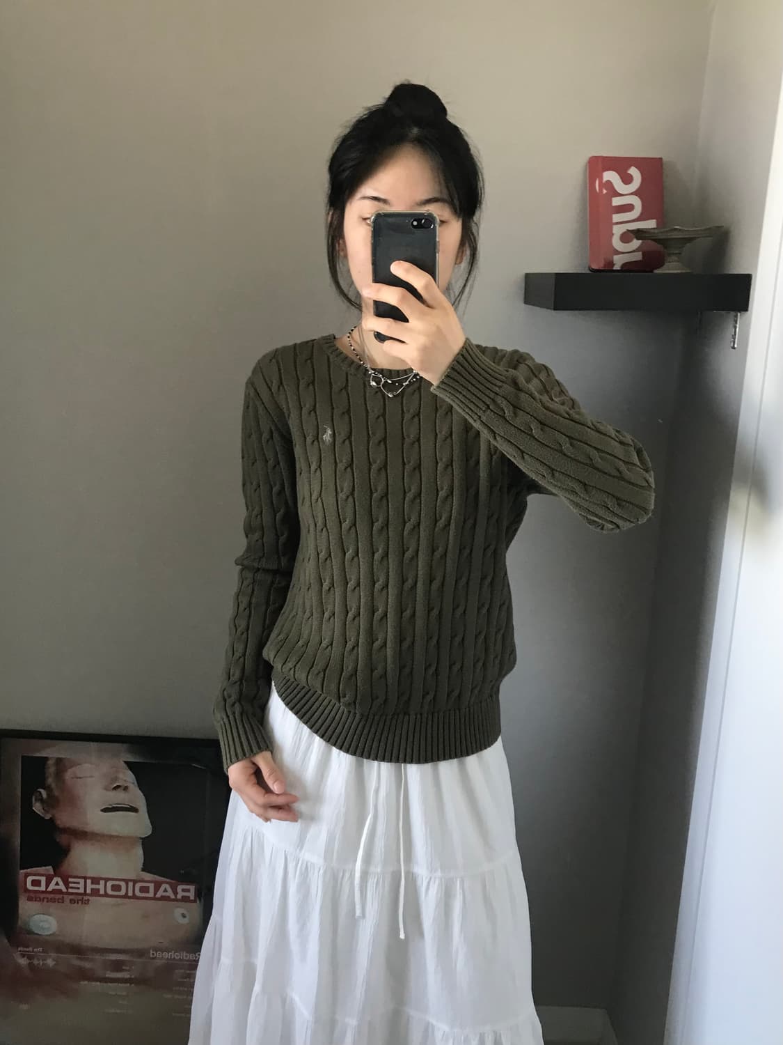 폴로 랄프로렌 포니 로고 카키 케이블 니트 상품이미지2