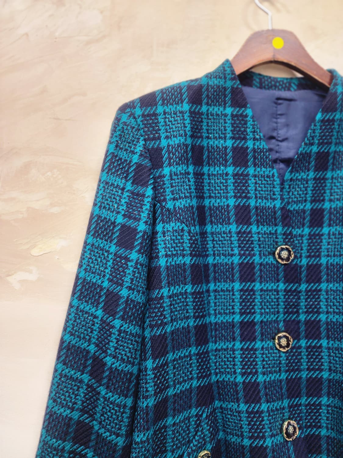 일본빈티지 울 체크 자켓 상품이미지2