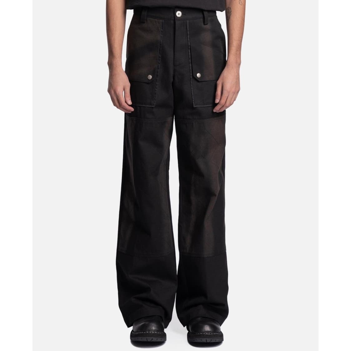 [S]JiyongKim 지용킴 23AW 선 블리치 더블 니 팬츠 상품이미지1