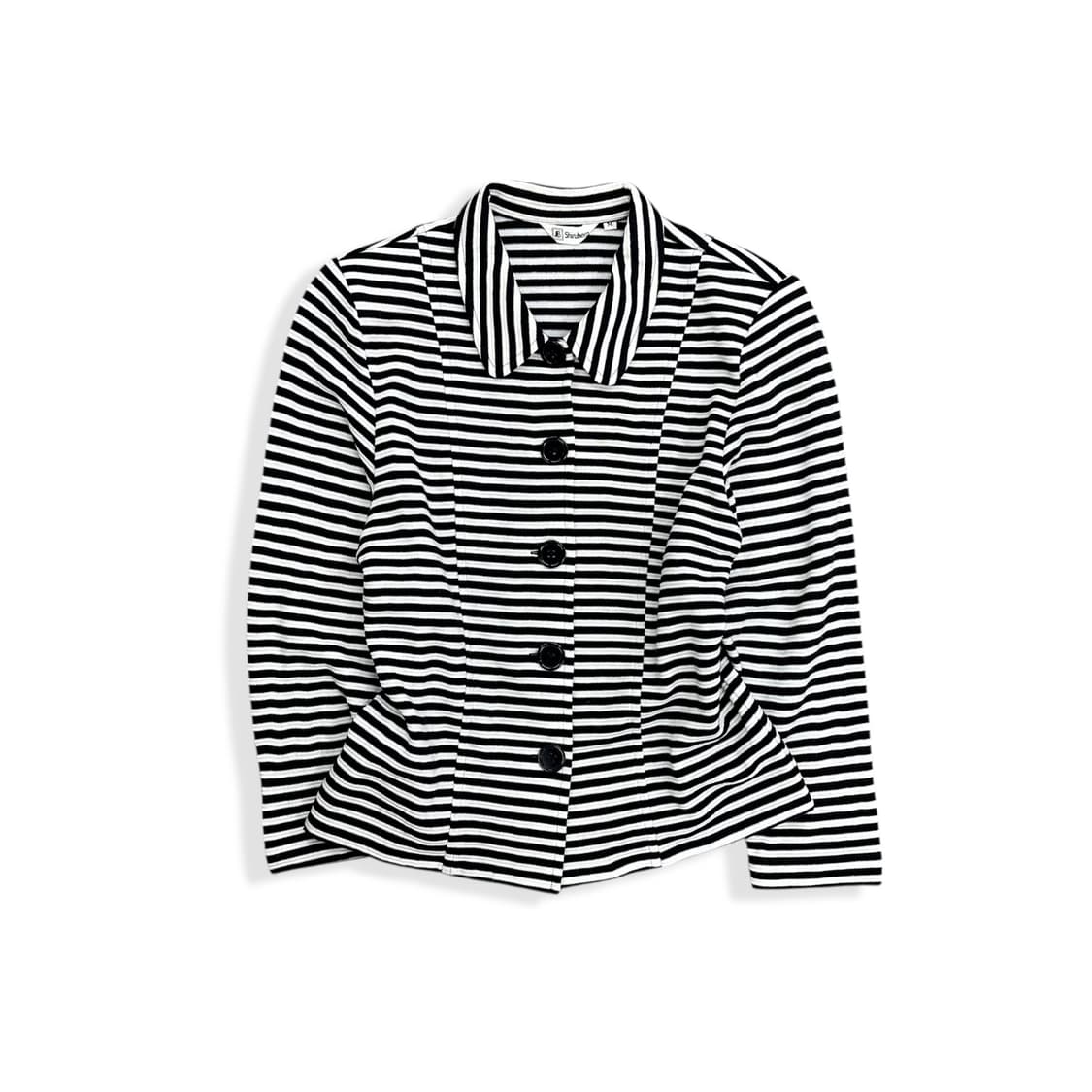 Chrome Stripe Big Button Shirt Jacket 상품이미지1