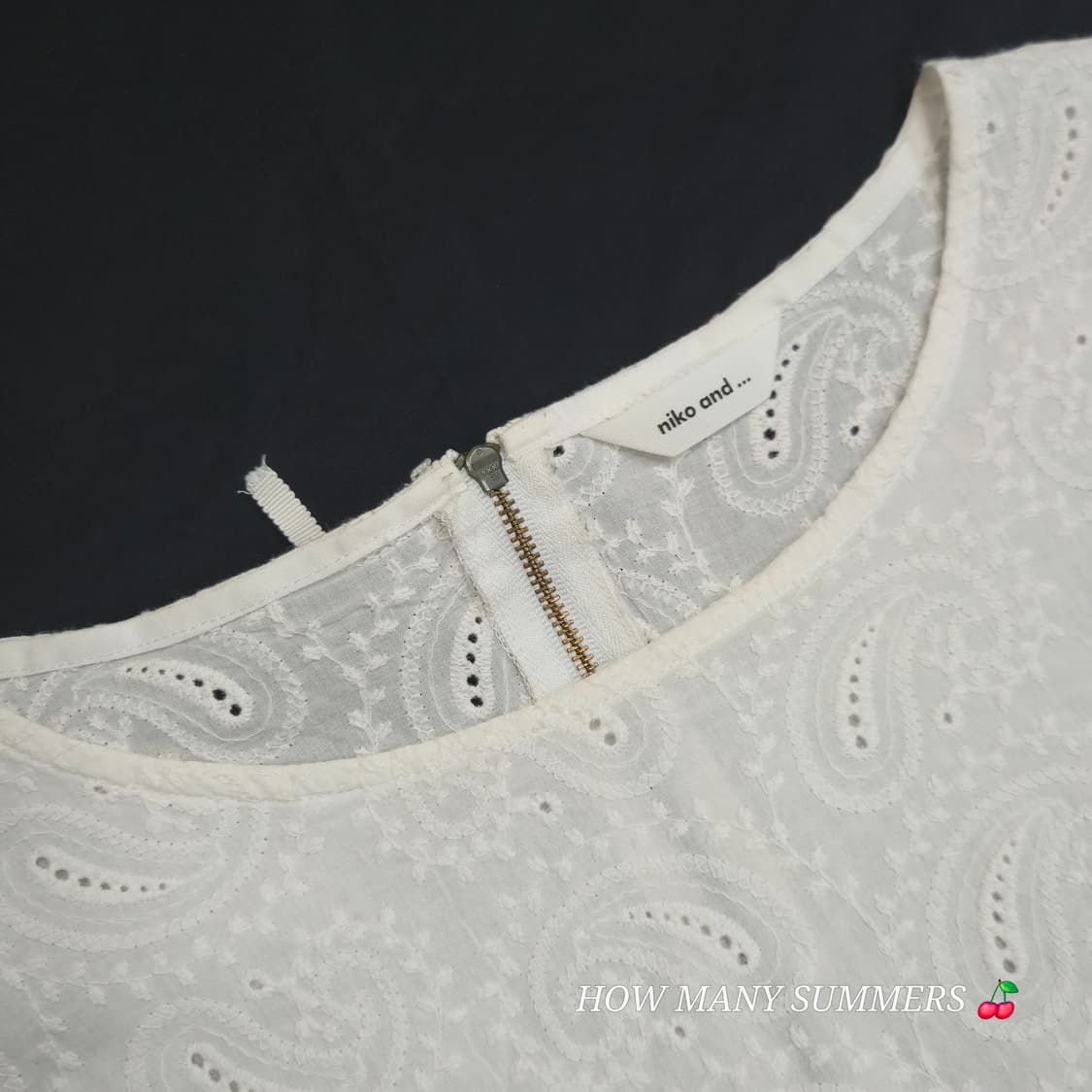 niko and... 화이트 페이즐리 자수 레이스 크롭 블라우스 상품이미지5