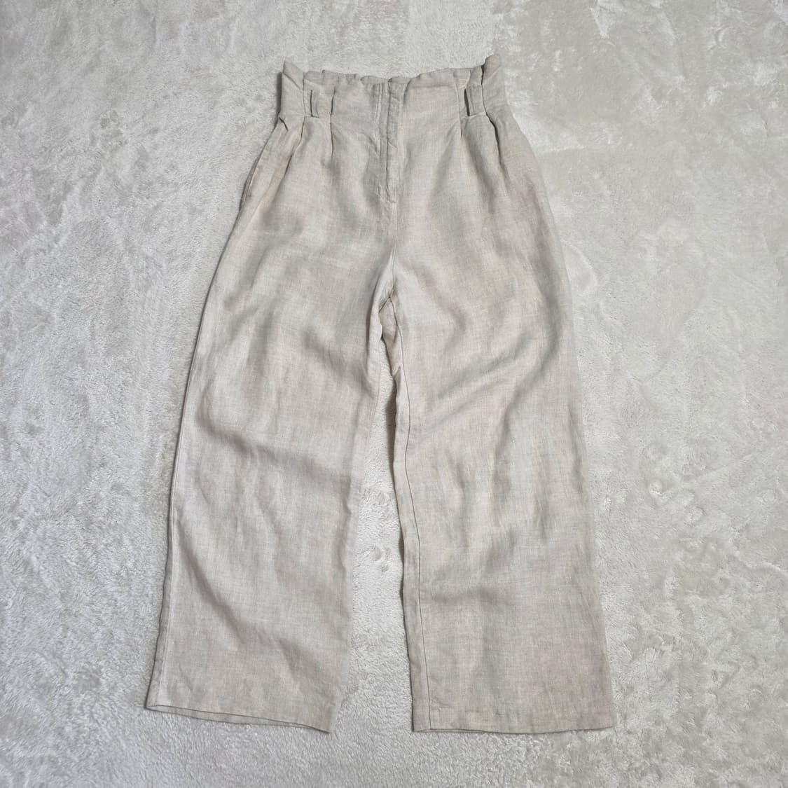 (S)여성 자라 린넨 와이드 팬츠  상품이미지1