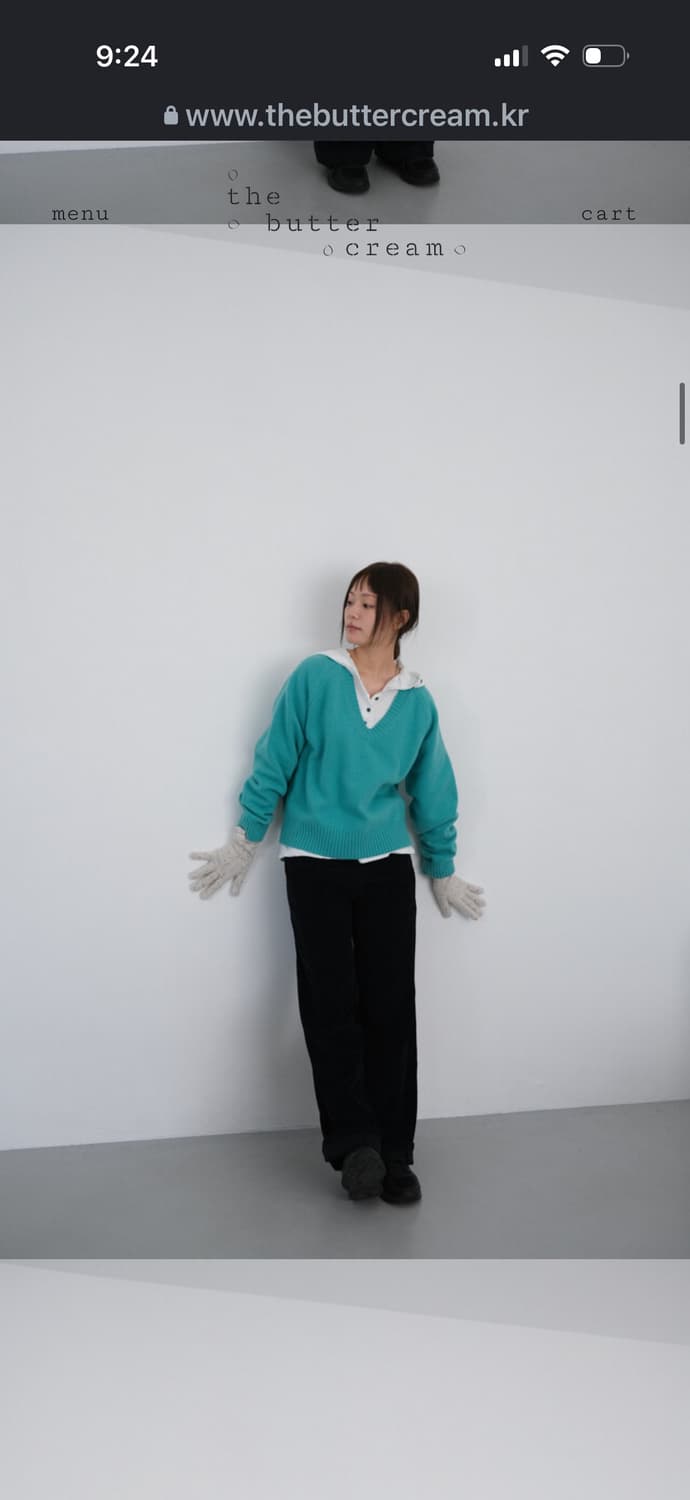 더버터크림 니트 comfort wool blend v neck knit 상품이미지2