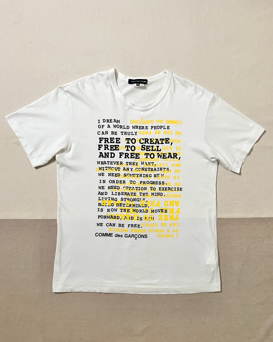 꼼데가르송 자유의 시 리버스프린팅 티셔츠 comme des garcons 상품이미지1