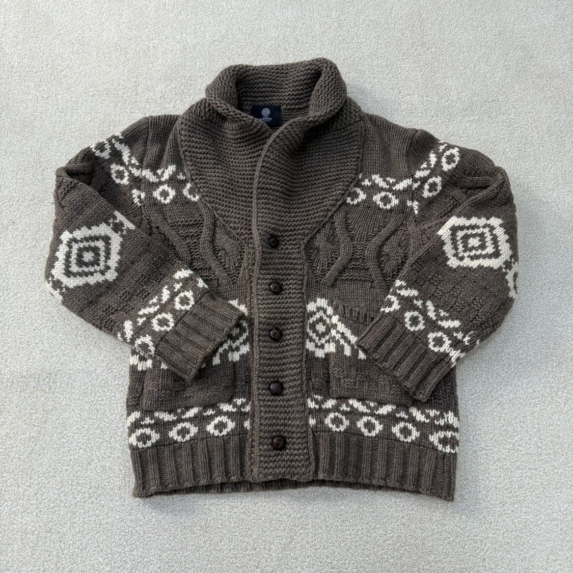[XL] 니티드 노르딕 패턴 숄 가디건 0107T1 상품이미지1