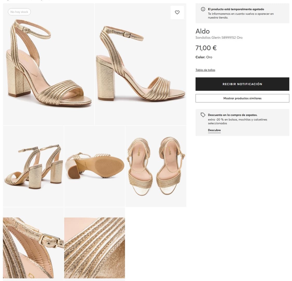 [새상품] ALDO 알도 골드 스트랩 샌들 럭셔리 파티룩 상품이미지10