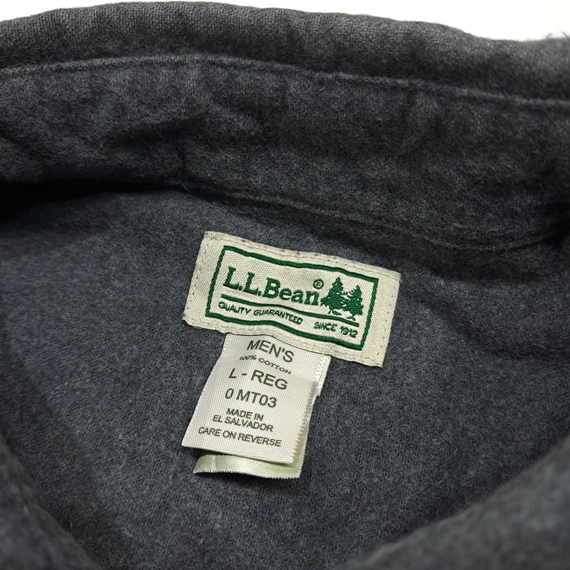 CL079 L 엘엘빈 차콜 그레이 샤모아 텍스처 투포켓 워크 셔츠 상품이미지3