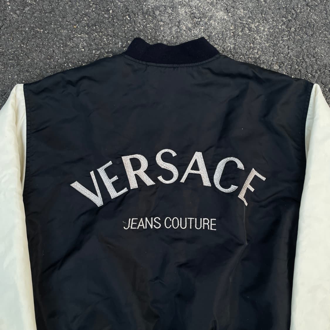 90s 베르사체 메두사 스펠아웃 대장급 바시티 자켓 올드스쿨 점퍼 XL 상품이미지3