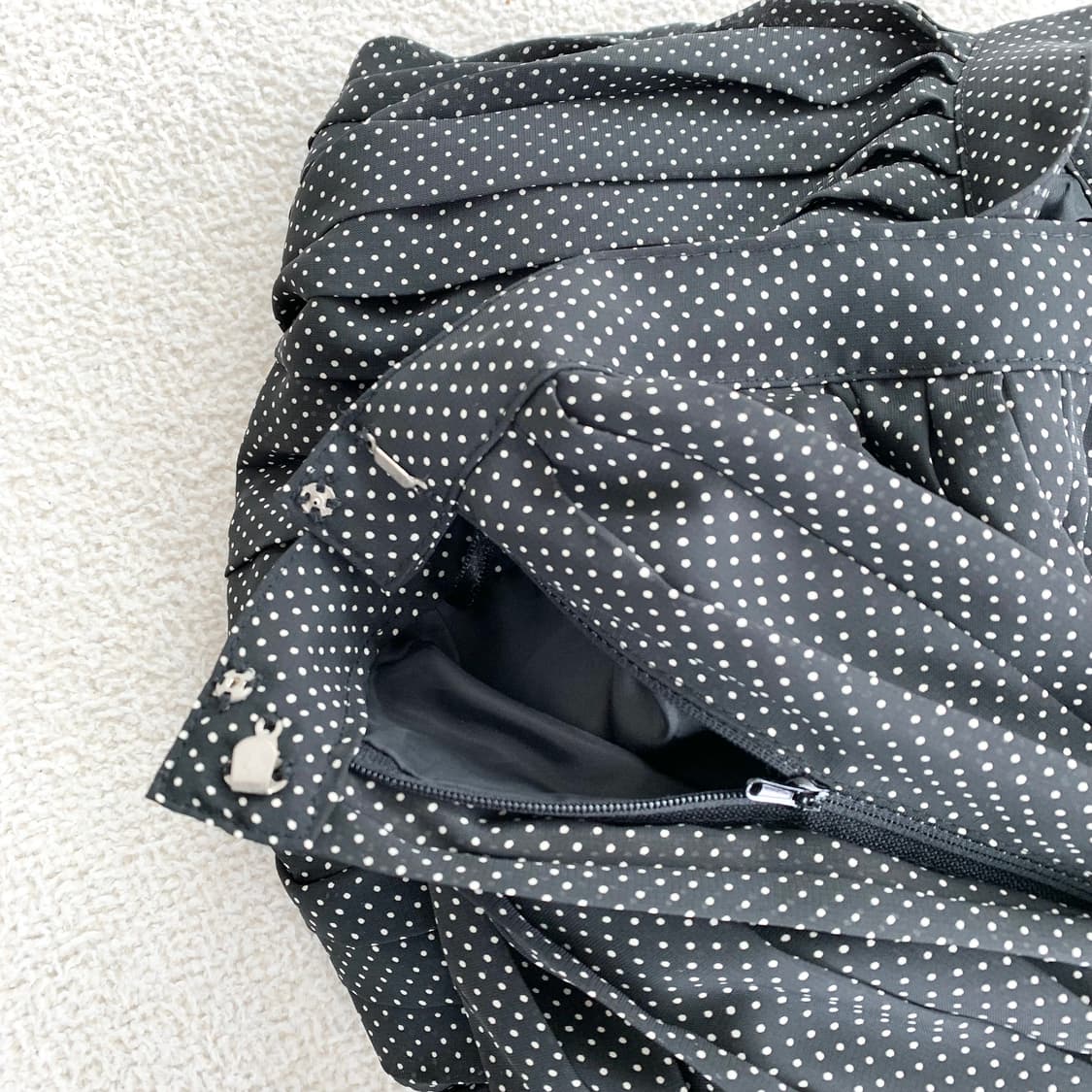 도트 ♥ 플리츠 미디 쉬폰 스커트 상품이미지2