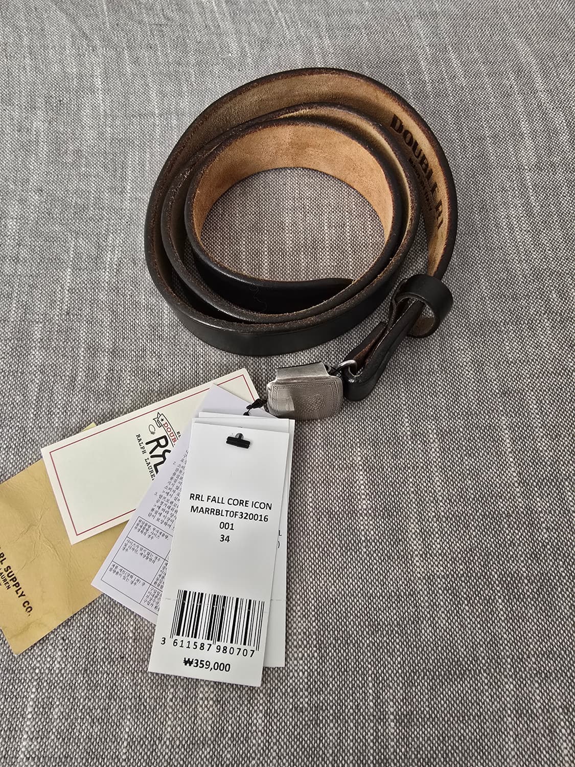 RRL 빈센스 벨트 34 블랙 새제품 상품이미지1