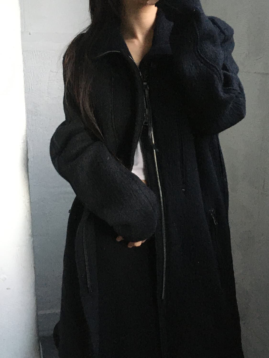 TRANSIT 트랜짓 블랙 컬러 울 코트 상품이미지5