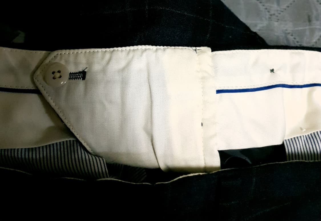 (일본제품) 비사르노 클래식체크 울 슬랙스 네이비 (32) 상품이미지4