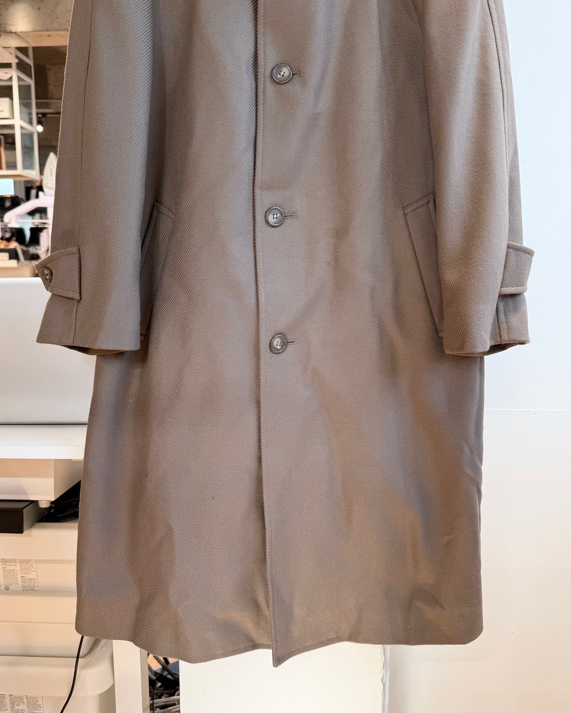 입생로랑 브라운 싱글 울 롱 코트  상품이미지6