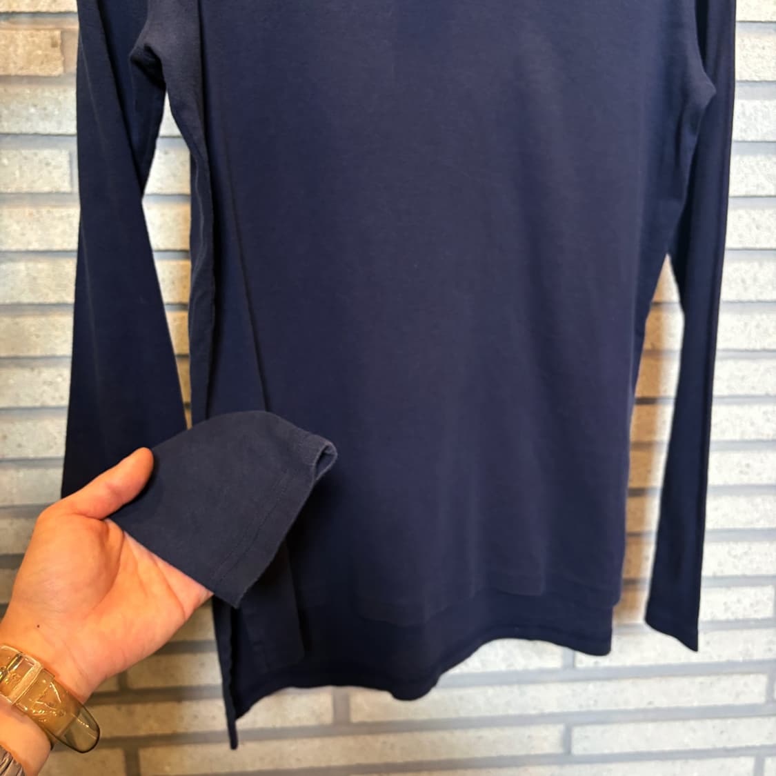 폴로 랄프로렌 하이넥 폴라 코튼 니트 포니자수 디테일 네이비 상품이미지5