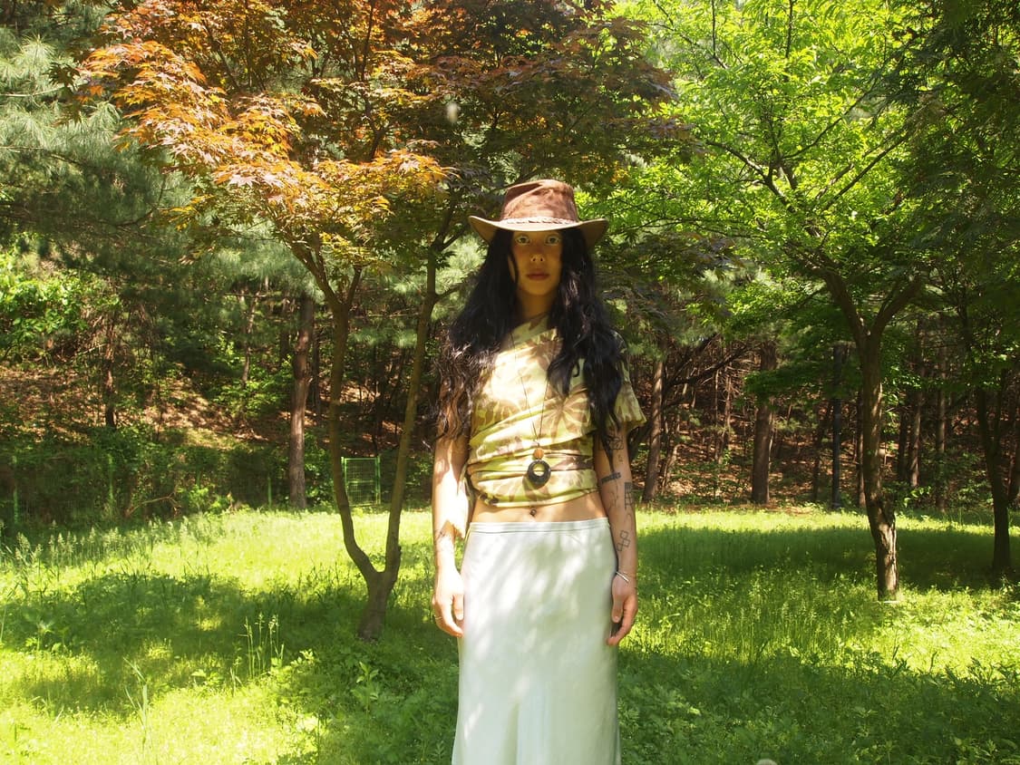 green flower scarf 플라워 스카프 상품이미지1