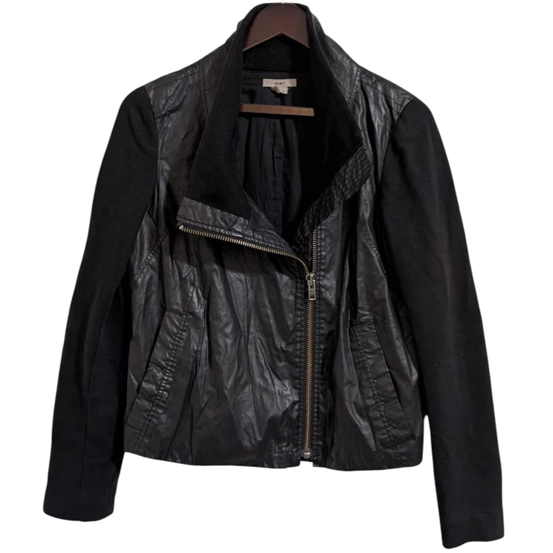 헬무트 랭 믹스 미디어 모토 바이커 자켓 블랙 상품이미지2