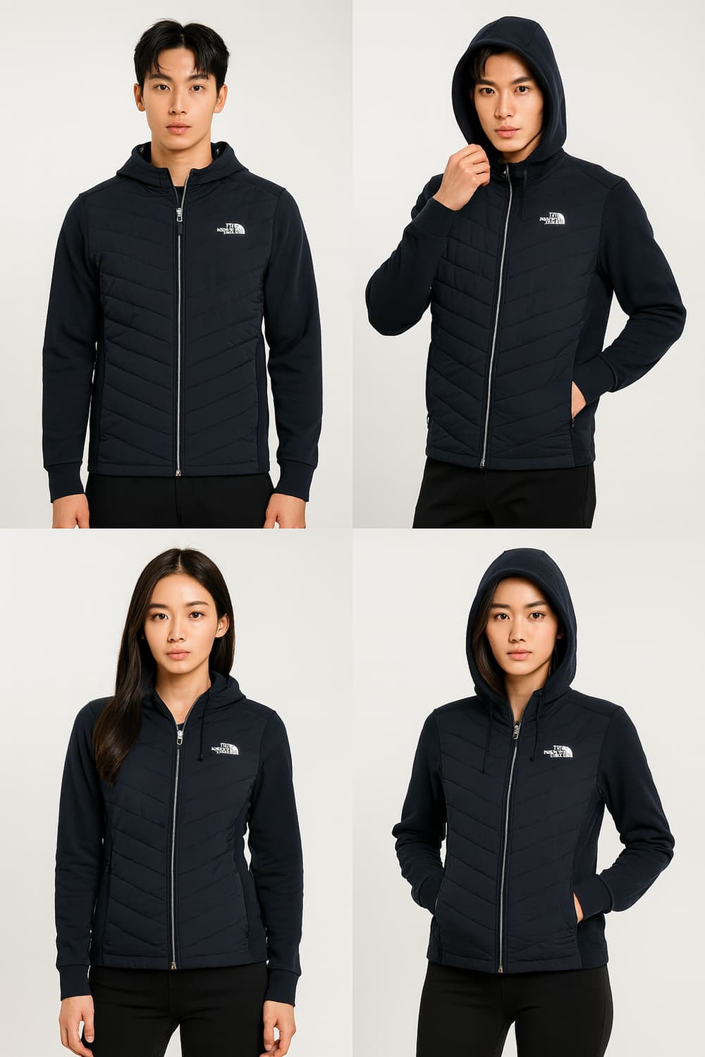 노스페이스 브이모션 네이비 경량후디패딩 남녀공용 100 67 50 상품이미지1