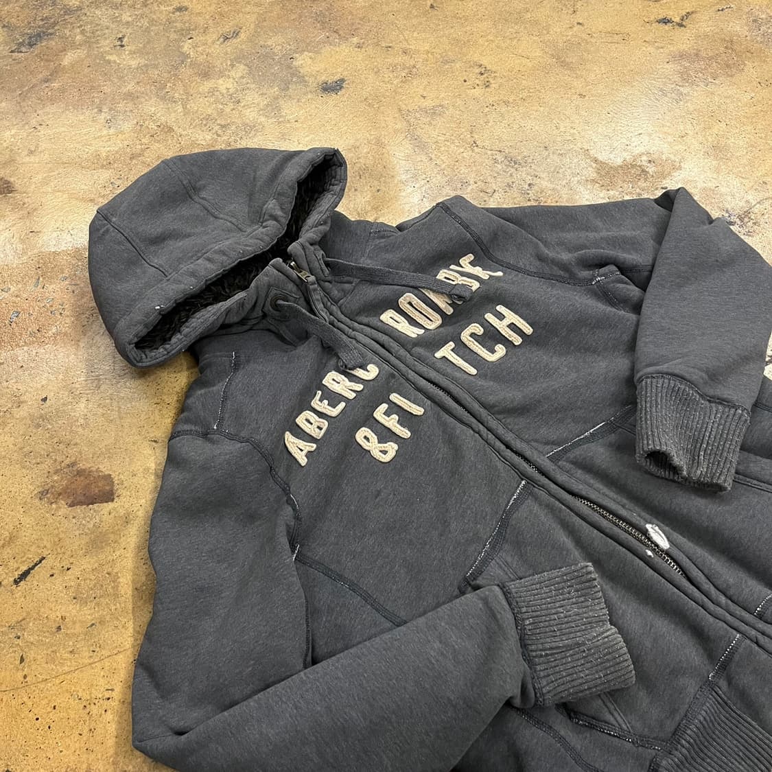 아베크롬비 울프죠 털 그레이 후드집업  상품이미지1