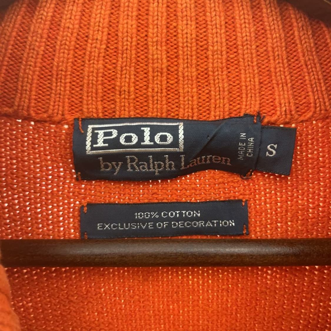 폴로 랄프로렌 Y2K 90's 오렌지 반집업 니트 S C07486 상품이미지5