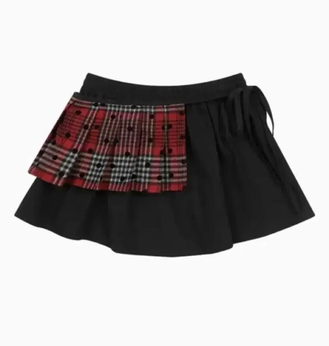 오헤시오 체크 투웨이 레이어드 미니 스커트 상품이미지1