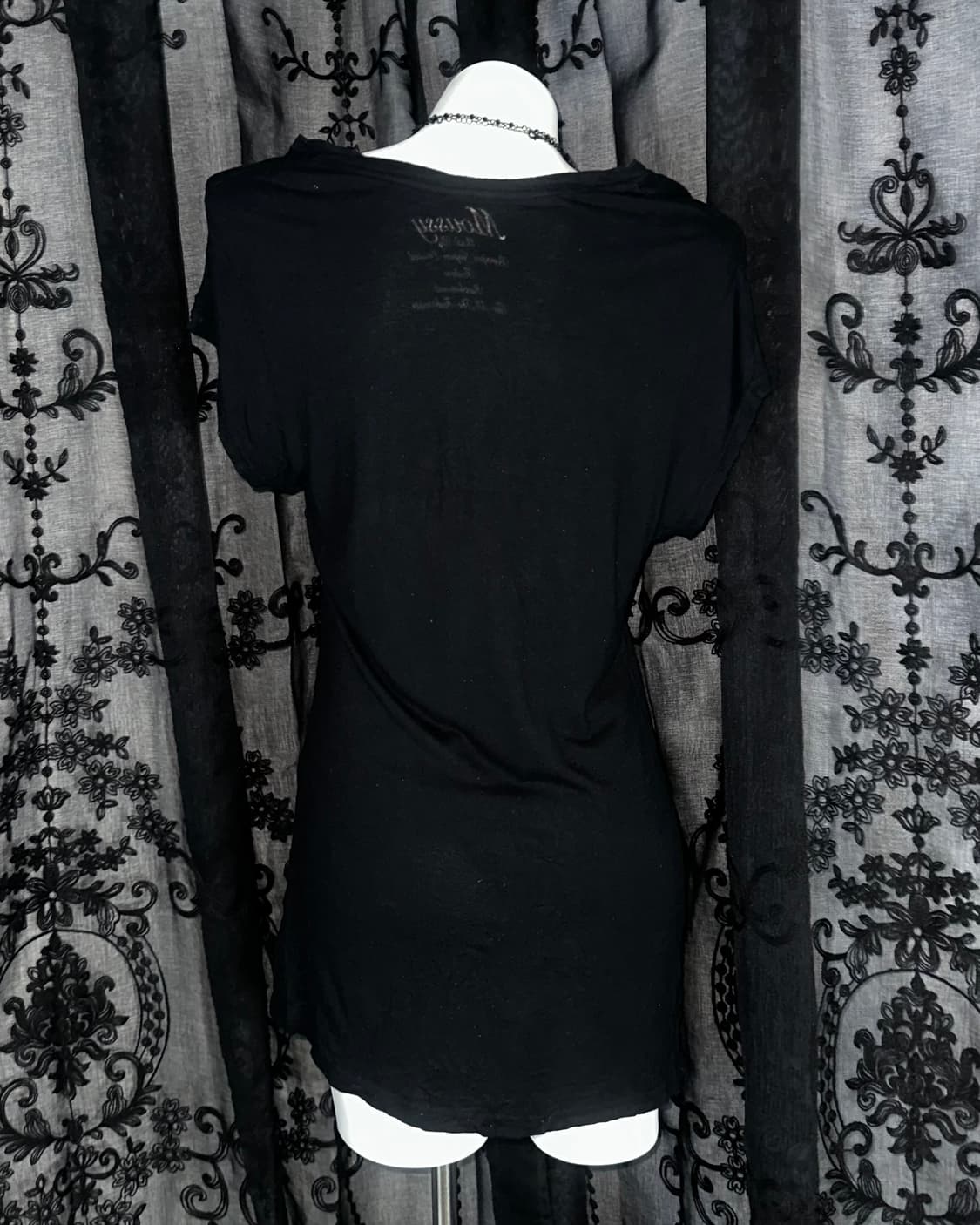black graphic print long t-shirt 상품이미지3