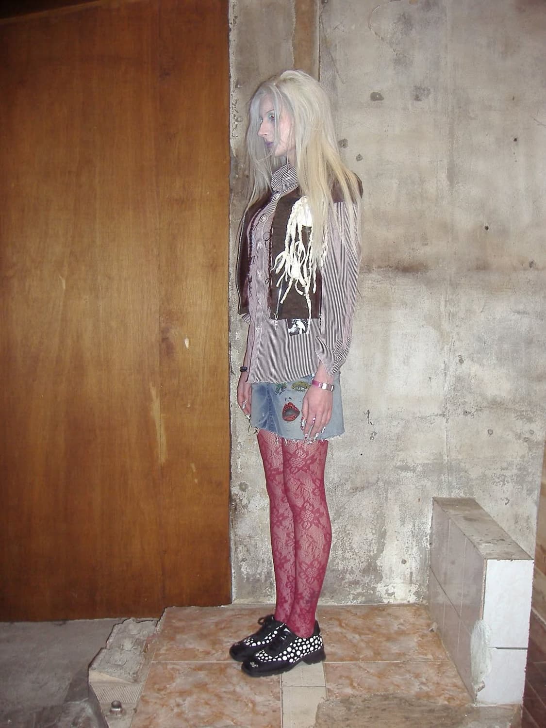 Braided brooch leather jacket 상품이미지8