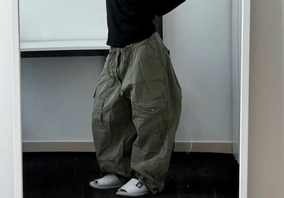 빈티지 와투케 와이드 카고팬츠 와걸 큐빈 오공이 파우닝 상품이미지1