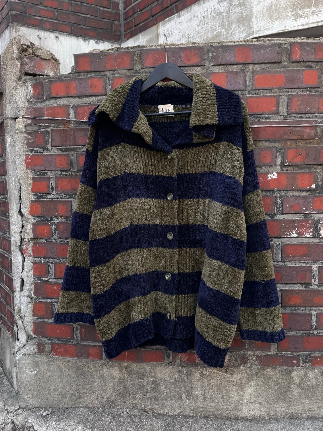 K'sin 스트라이프 버튼업 니트 가디건  상품이미지1