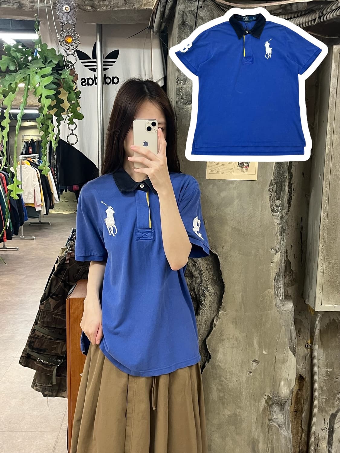폴로 랄프로렌 반팔 카라티 블루 L #csz736 상품이미지1