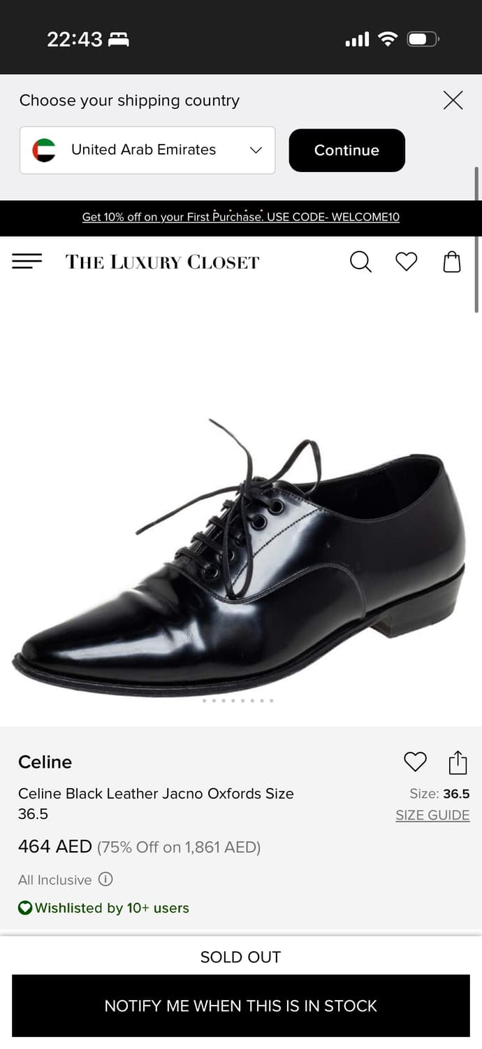 셀린느 블랙 로퍼 더비슈즈 37 상품이미지2