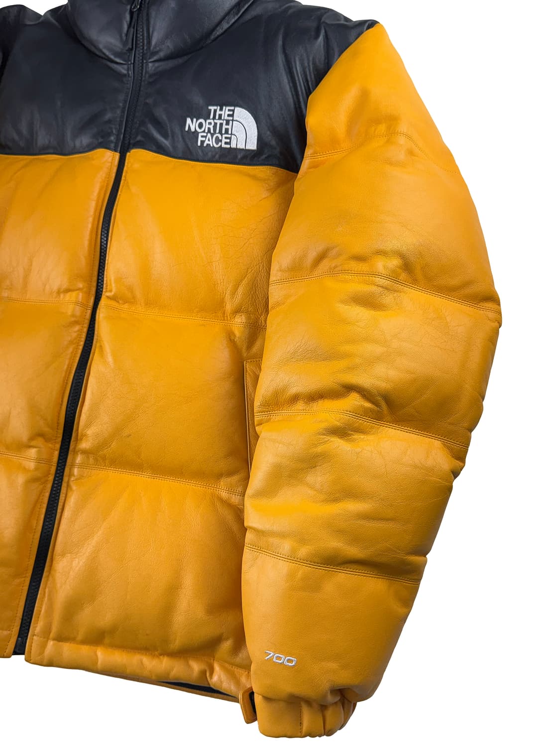 슈프림 x 노스페이스 레더 눕시 자켓 옐로우 상품이미지5