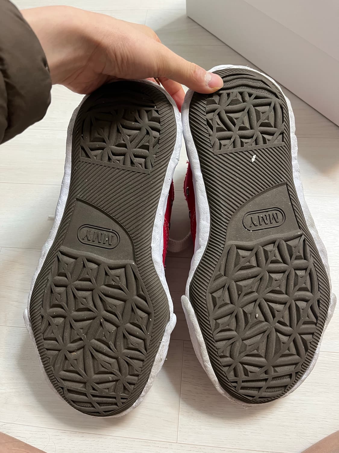 메종 미하라 야스히로 피터슨23 OG 솔 캔버스 로우탑 스니커즈 레드 상품이미지4