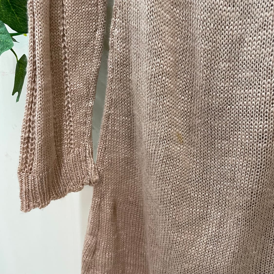 엑시즈팜 모리 페어리 냥이 자수 피치 핑크베이지 롱 슬림 가디건 상품이미지4