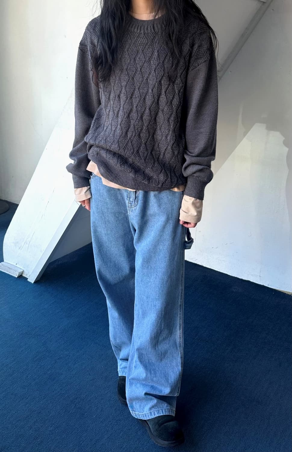 Design pattern wool blend knit P/O 상품이미지6