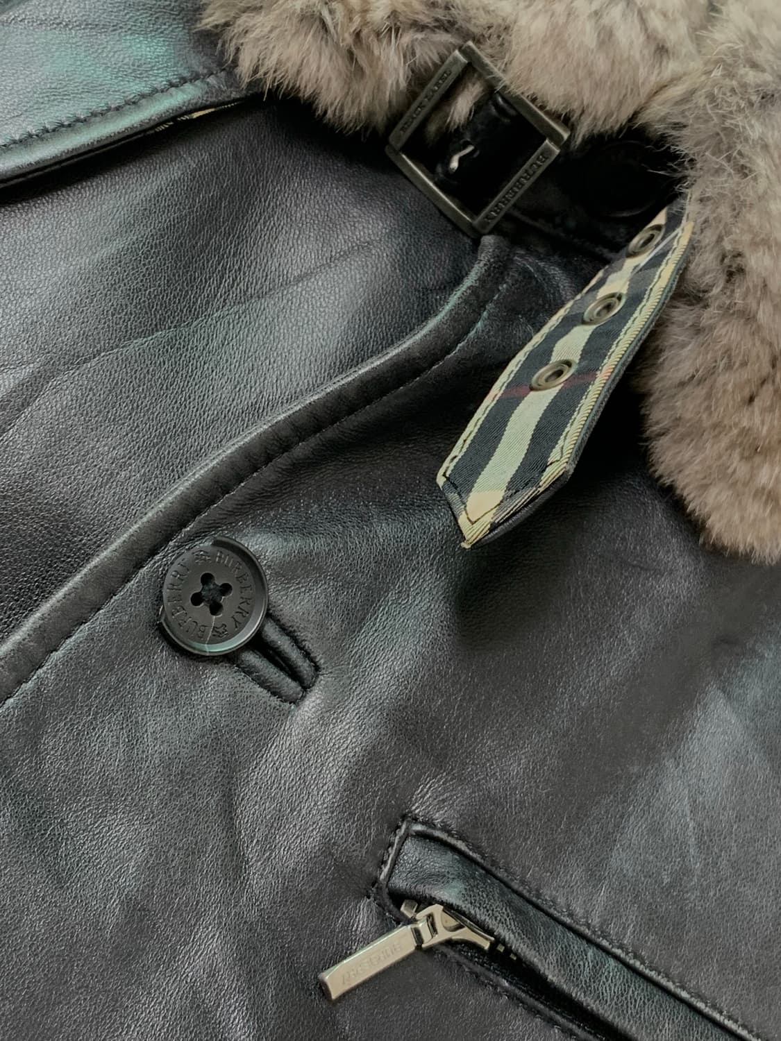 버버리 가죽 자켓 (공용L) 상품이미지4