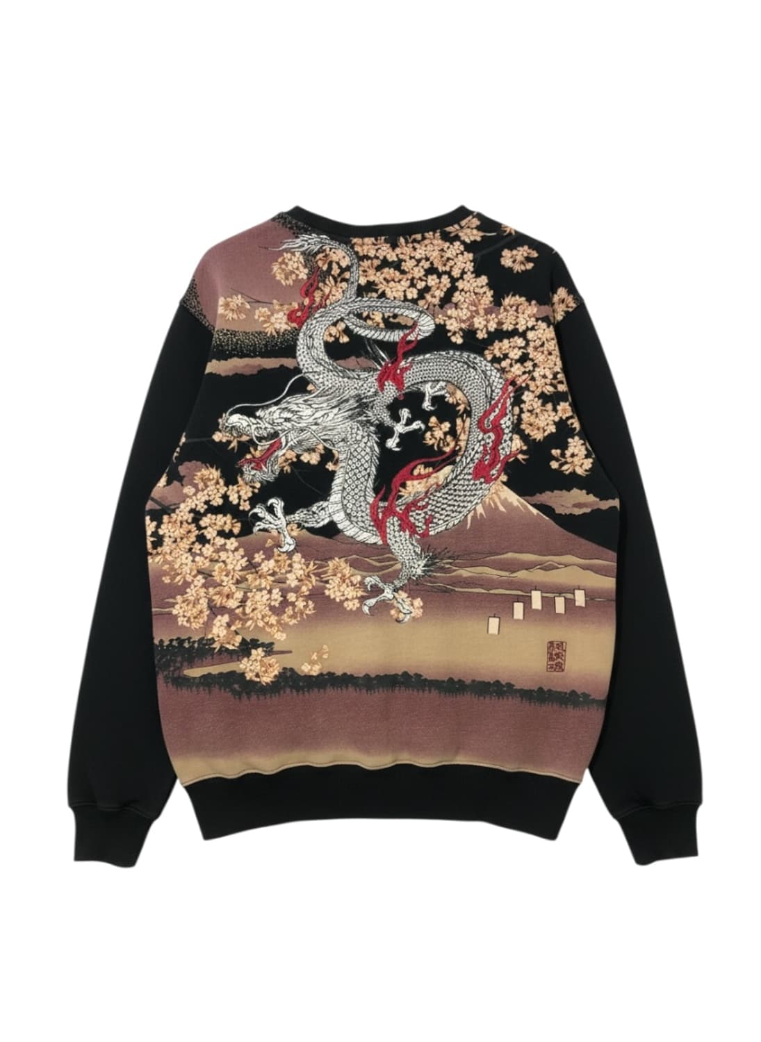 카라쿠리 타마시 동양풍 자수 맨투맨 상품이미지1