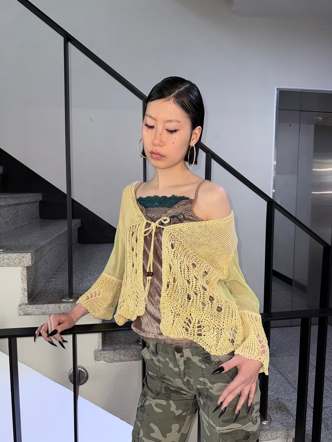 ethnic linen mesh cardigan 상품이미지2