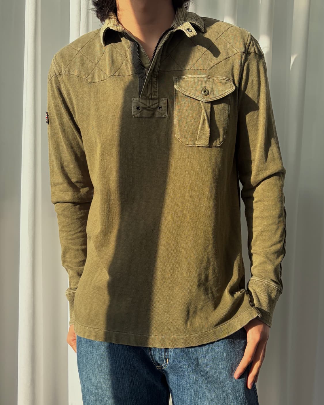 [M]폴로 랄프로렌 밀리터리 엘보 숄더 헨리넥 셔츠 상품이미지2