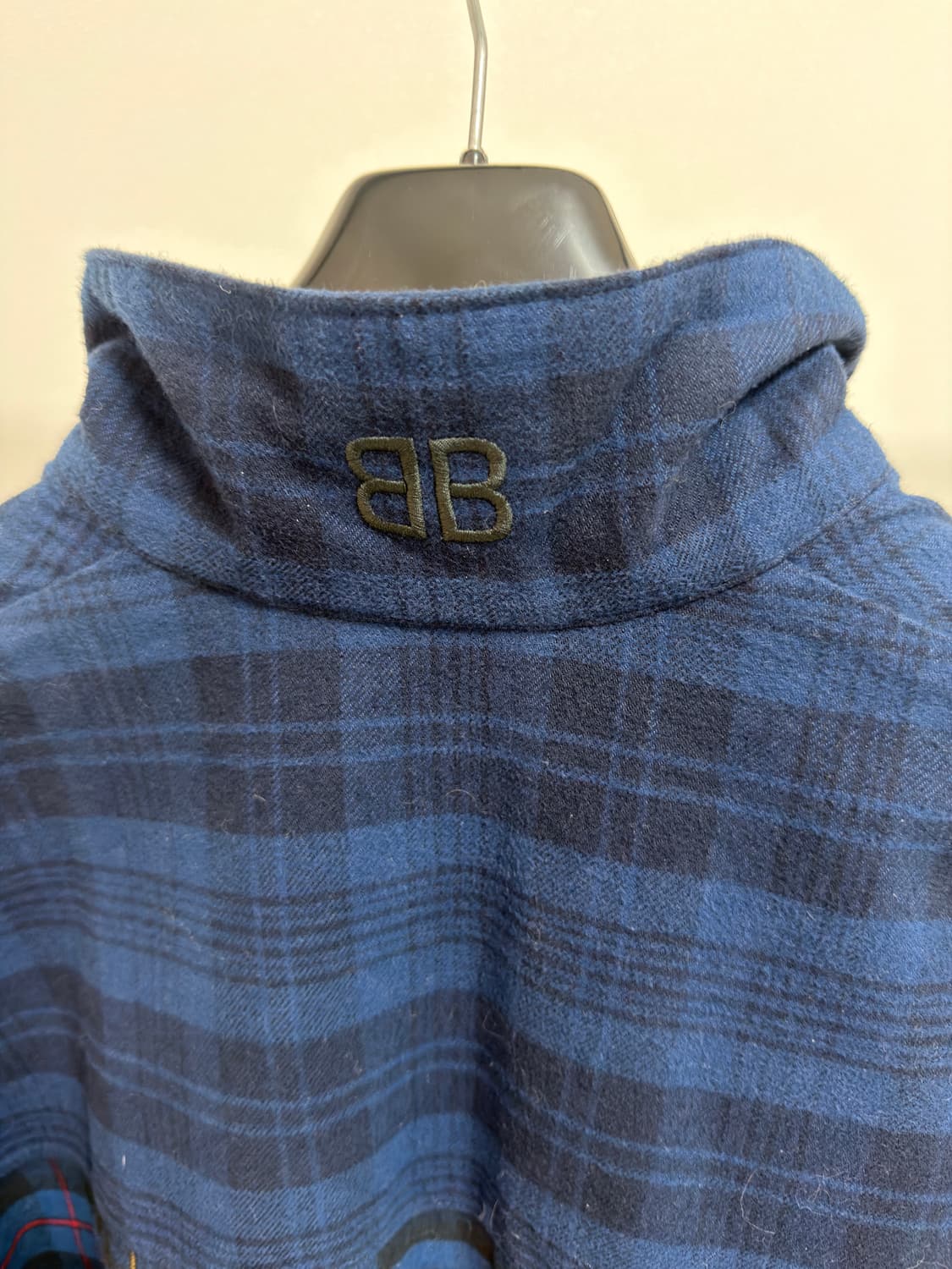 [백화점판, 46] 발렌시아가 체크 플란넬 코튼 자켓 블루블랙 상품이미지4