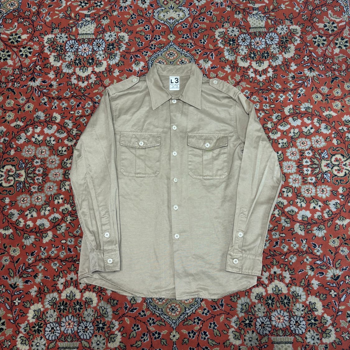 [M] L3 ARMY 빈티지 필드 셔츠 밀리터리 베이지 상품이미지1