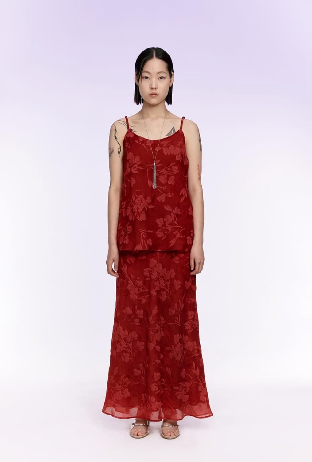 Teak Floral Bias Sheer Long Skirt Size 1 상품이미지8