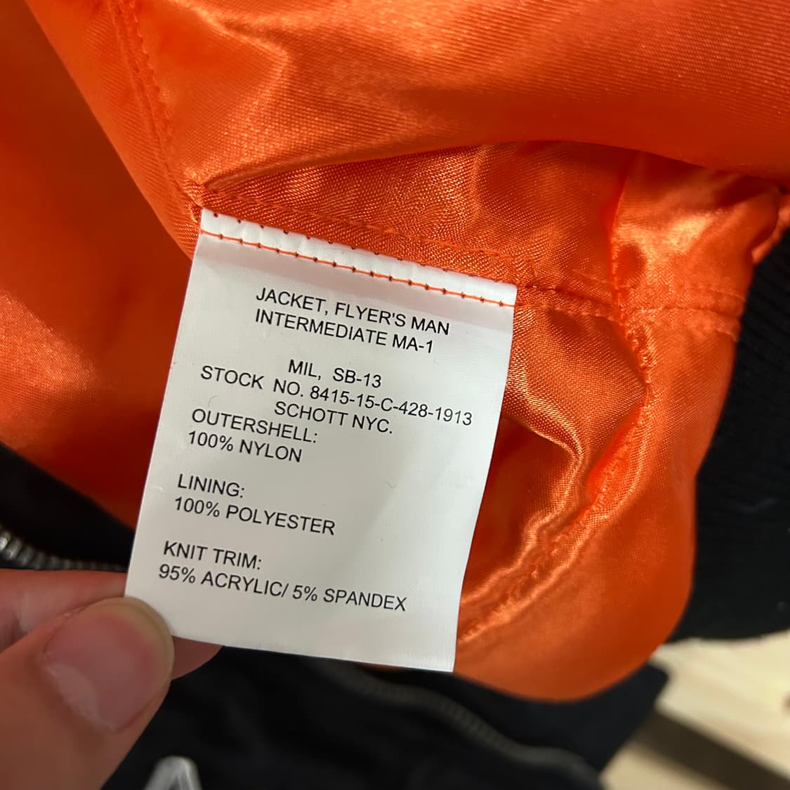 (S~M) Schott 쇼트 인터내셔널 블랙 봄버 자켓 상품이미지8