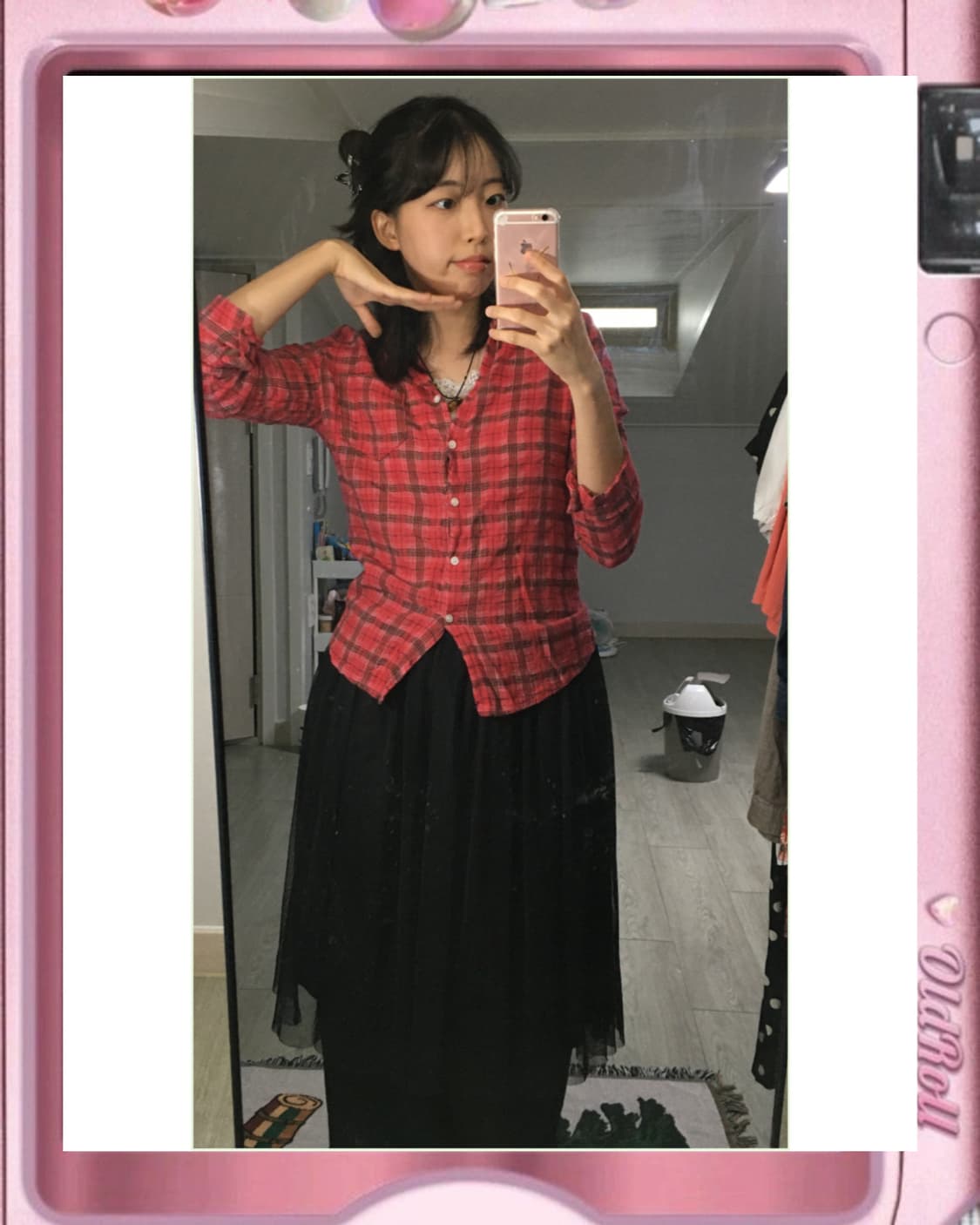 캐캐체 아무깔💢🖤 리치핑크 빈티지 셔츠 상품이미지4