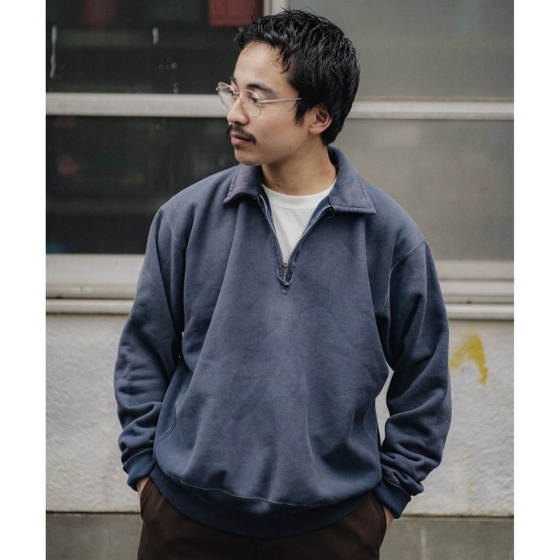 아프레쎄 하프집업 스웻셔츠 네이비 2사이즈 상품이미지8