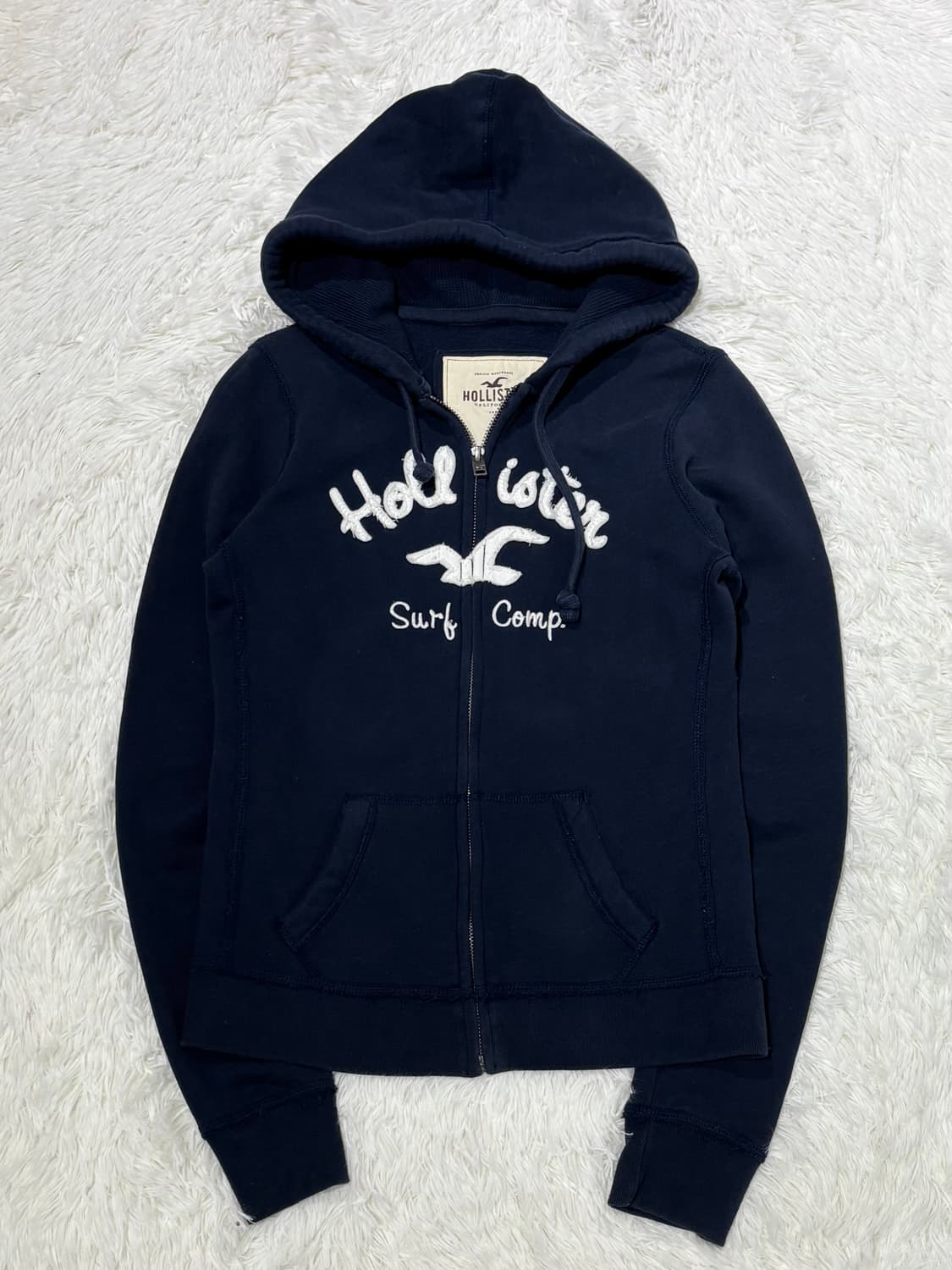 홀리스터 네이비 빅로고 후드집업 상품이미지3