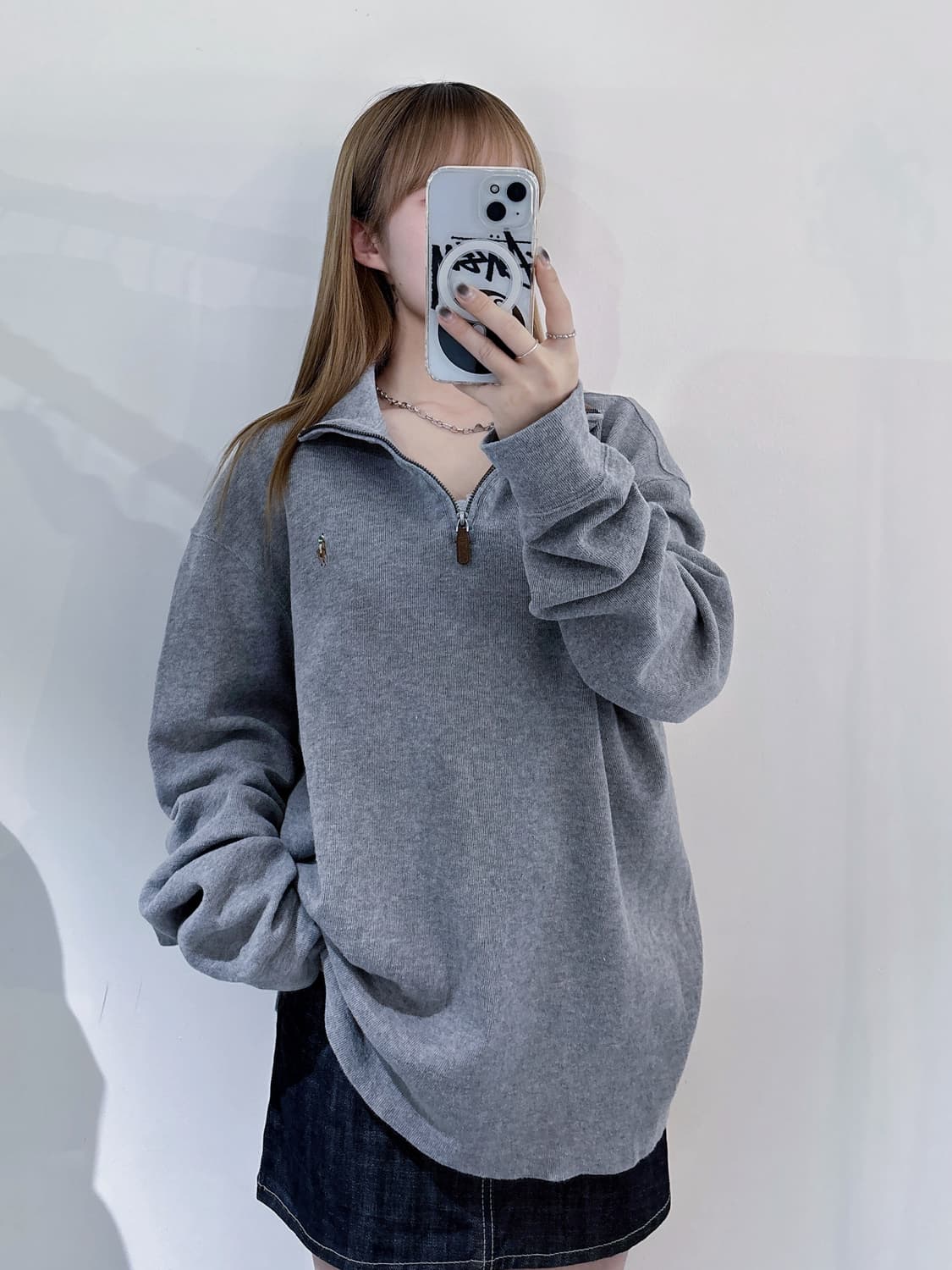 폴로랄프로렌 멀티포니 그레이 반집업 니트 상품이미지2