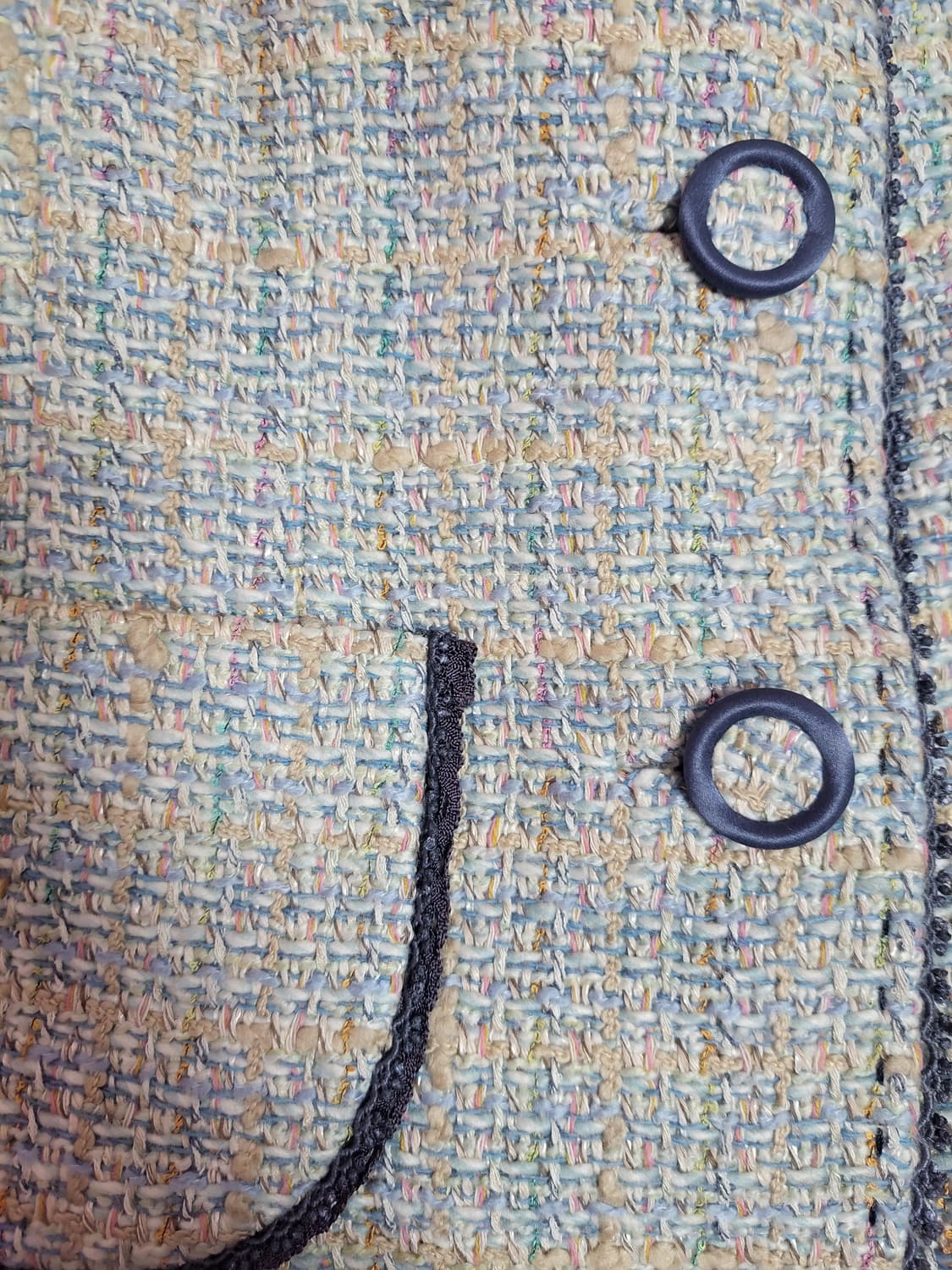 급처상태좋음!SATIN 샤틴 디올 느낌 귀요미 트위드 자켓 레니본st 상품이미지4